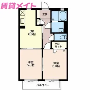 SORGENTE A棟【2階】の間取り