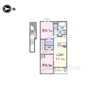 ヒカルサ仰木の里2【2階】の間取り