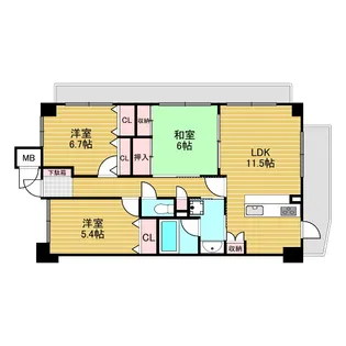 パセオアルデア【4階】の間取り