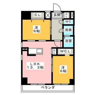 レジーナ鶴舞【13階】の間取り