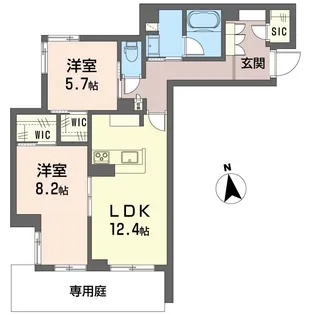 ルセア・クラリスタ【1階】の間取り