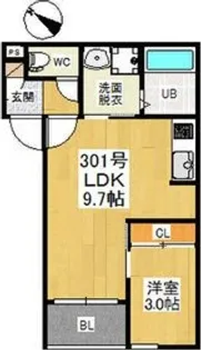 REGALESTリバーサイド新富【3階】の間取り