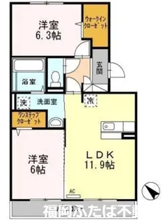 アース・フレンドリー大野城【3階】の間取り