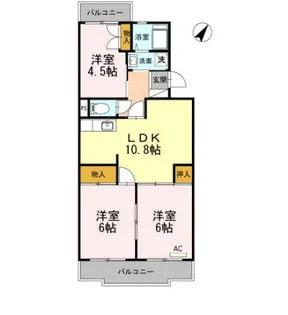 コンフォート鵠沼I【1階】の間取り