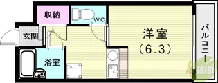 モンテメール学園前【4階】の間取り