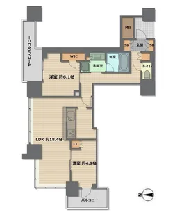 シエリアタワー大阪堀江【10階】の間取り