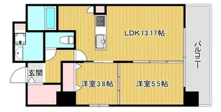 MAISON COULEUR UESHIO【4階】の間取り