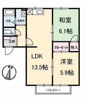 イーストパーク坂本 A棟【1階】の間取り