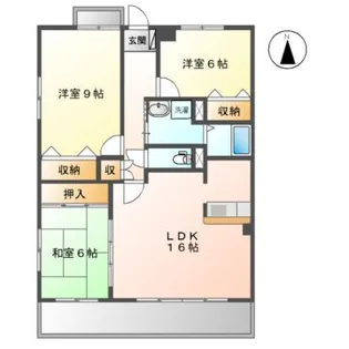 マーブル七番館【3階】の間取り