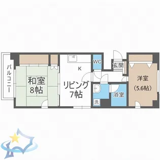 フィレンツェ札幌【7階】の間取り