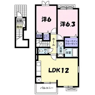 ラ・カーサ【2階】の間取り