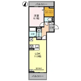ノーブルヴィラ錦町I【3階】の間取り