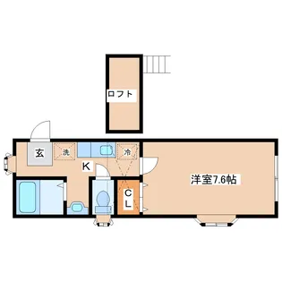 ホワイトキャッスル宮千代ビレジB【1階】の間取り