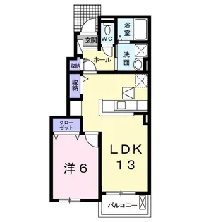 ドエル富里C【1階】の間取り