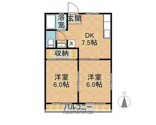 スカイハイツ堀川【1階】の間取り