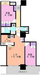 川口パークタワー【6階】の間取り