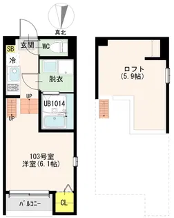 ハーモニーテラス墨江II【2階】の間取り