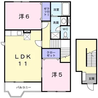 ガーデンロイヤルA【2階】の間取り