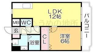 コーポラス青柳【1階】の間取り