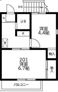 プラザ・ドゥ・フェリーチェ【2階】の間取り
