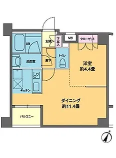カスタリア南麻布【3階】の間取り
