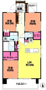 イニシア草加高砂【8階】の間取り