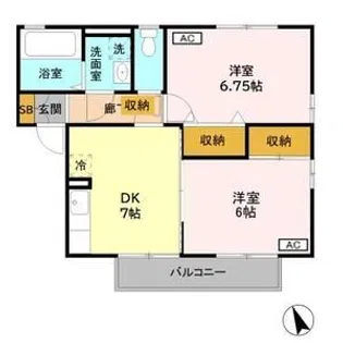 グランパルク C【1階】の間取り