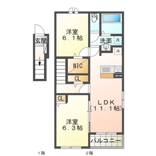 ブリリアント元町I【2階】の間取り