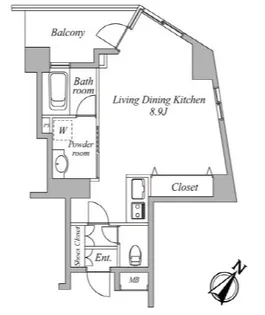 セントラルクリブ六本木【6階】の間取り