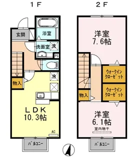 愛知県名古屋市南区鳴尾2【アパート】の間取り