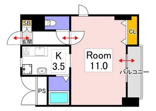 カーサ・フィオーレ表町【8階】の間取り