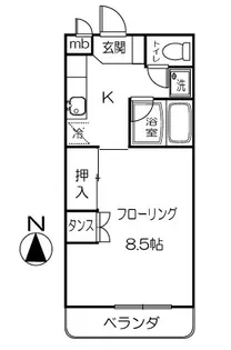 フラワーハイツ【1階】の間取り