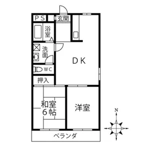 フラワーハイツツボイ【3階】の間取り