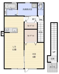 クオンタム沖館B【2階】の間取り
