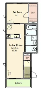 モクシオン池尻【1階】の間取り
