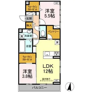 ディーシャンブル南丸之内B棟【3階】の間取り