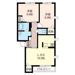 センチュリータウンB【2階】の間取り