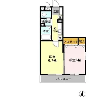 トゥールフルール【2階】の間取り