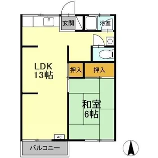 コーポ則竹【1階】の間取り