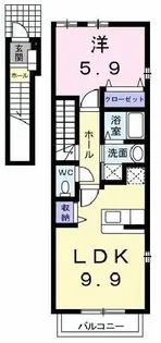 兵庫県加古川市米田町船頭【アパート】の間取り