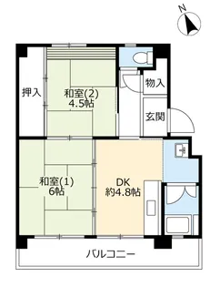 2DKの間取り画像