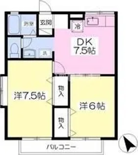 1DKの間取り画像