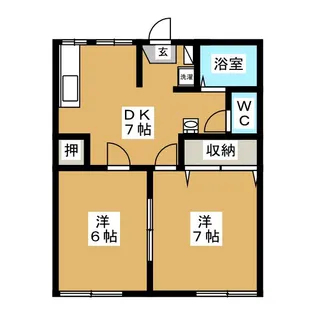 東海ハイツB棟【1階】の間取り