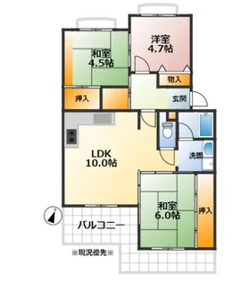 シティハイツ竹の台【1階】の間取り