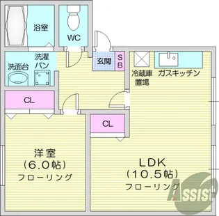 タウニー台原【2階】の間取り
