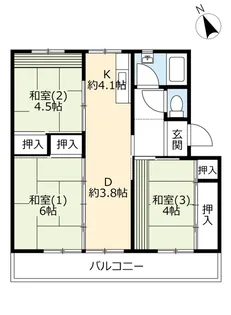 2LDKの間取り画像