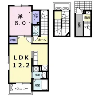 広島県福山市日吉台1【アパート】の間取り