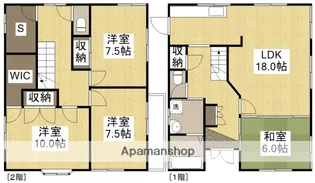 岡山県岡山市北区津高台2【一戸建】の間取り