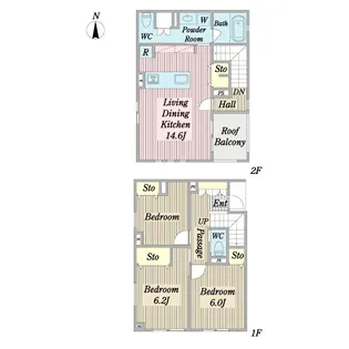 東京都府中市片町2【一戸建】の間取り