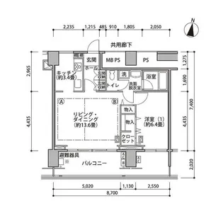 東雲キャナルコートCODAN17号棟【9階】の間取り